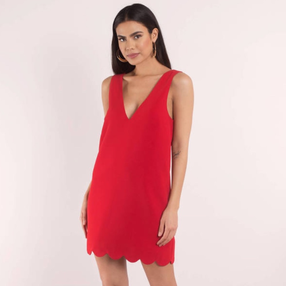 Tobi Red V-Neck Dress